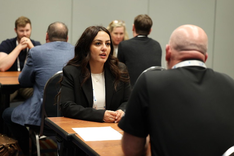 Data Center World Attendees taking part in speed networking