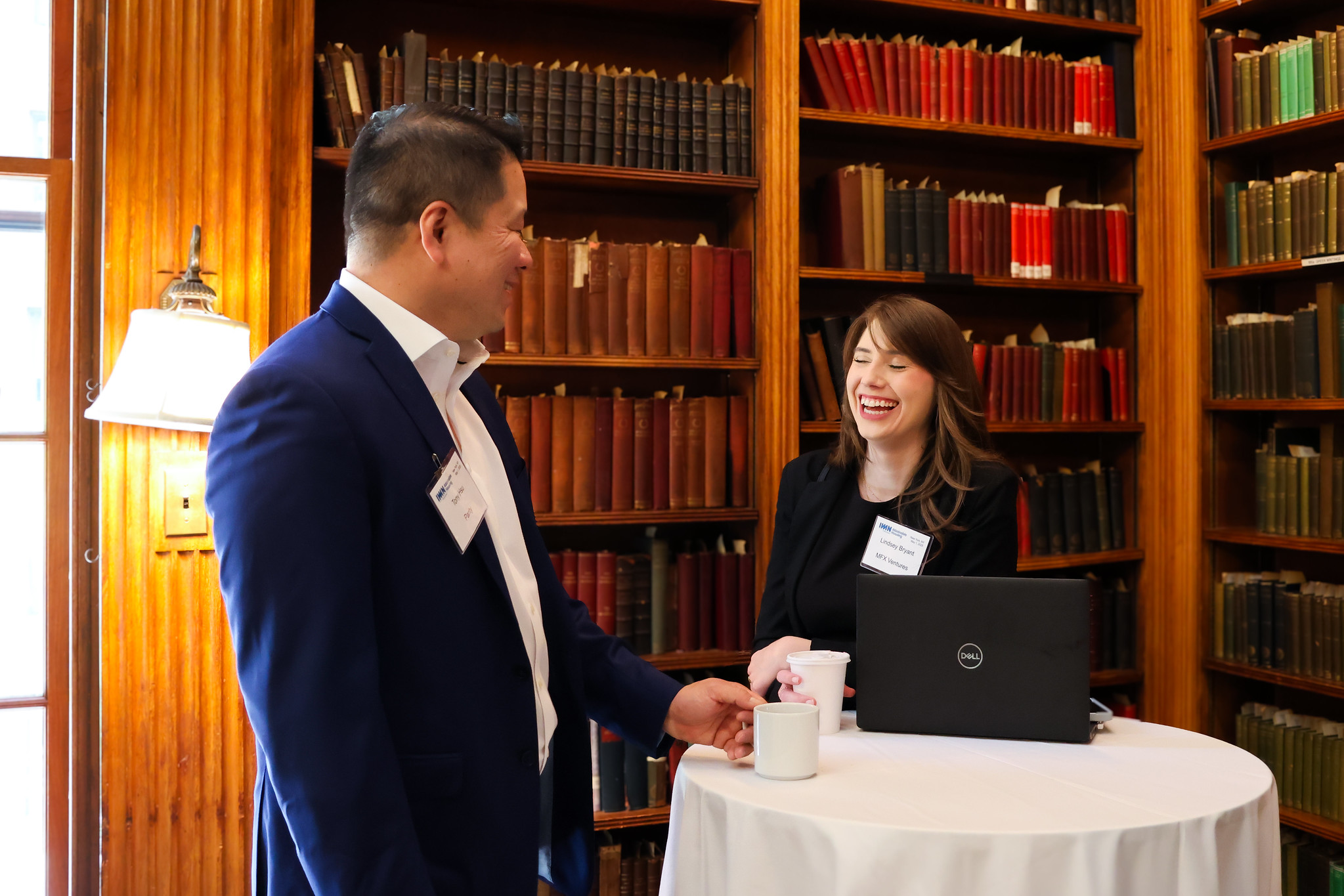 Two attendees meeting at Attainable Housing