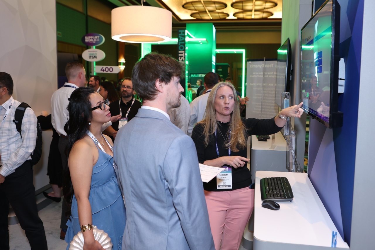 Attendee at Exhibitor Booth