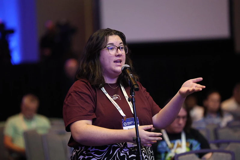 Attendee asking a question