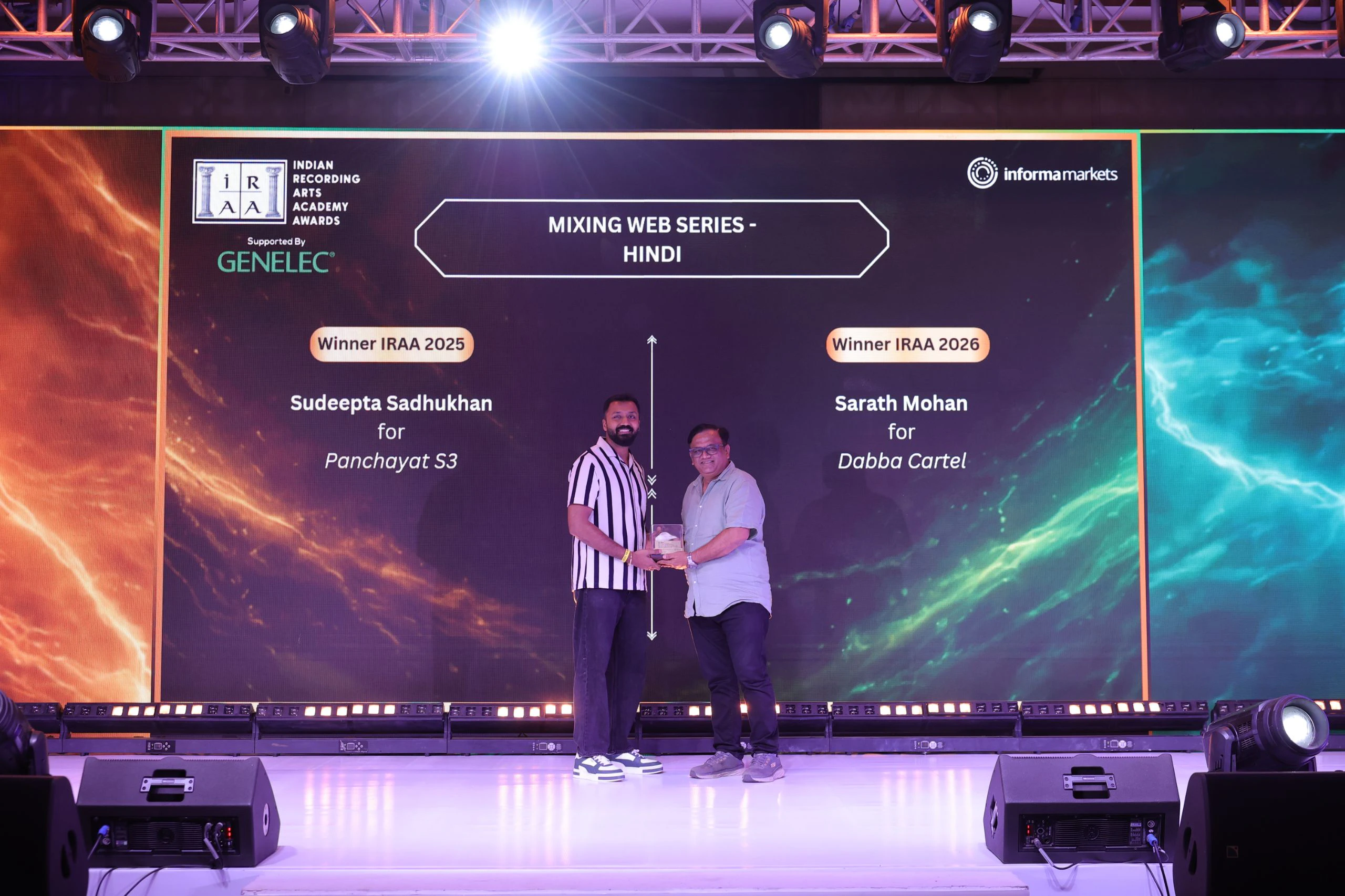 IRAA 2026 - Sarath Mohan received the award for Mixing Web Series – Hindi