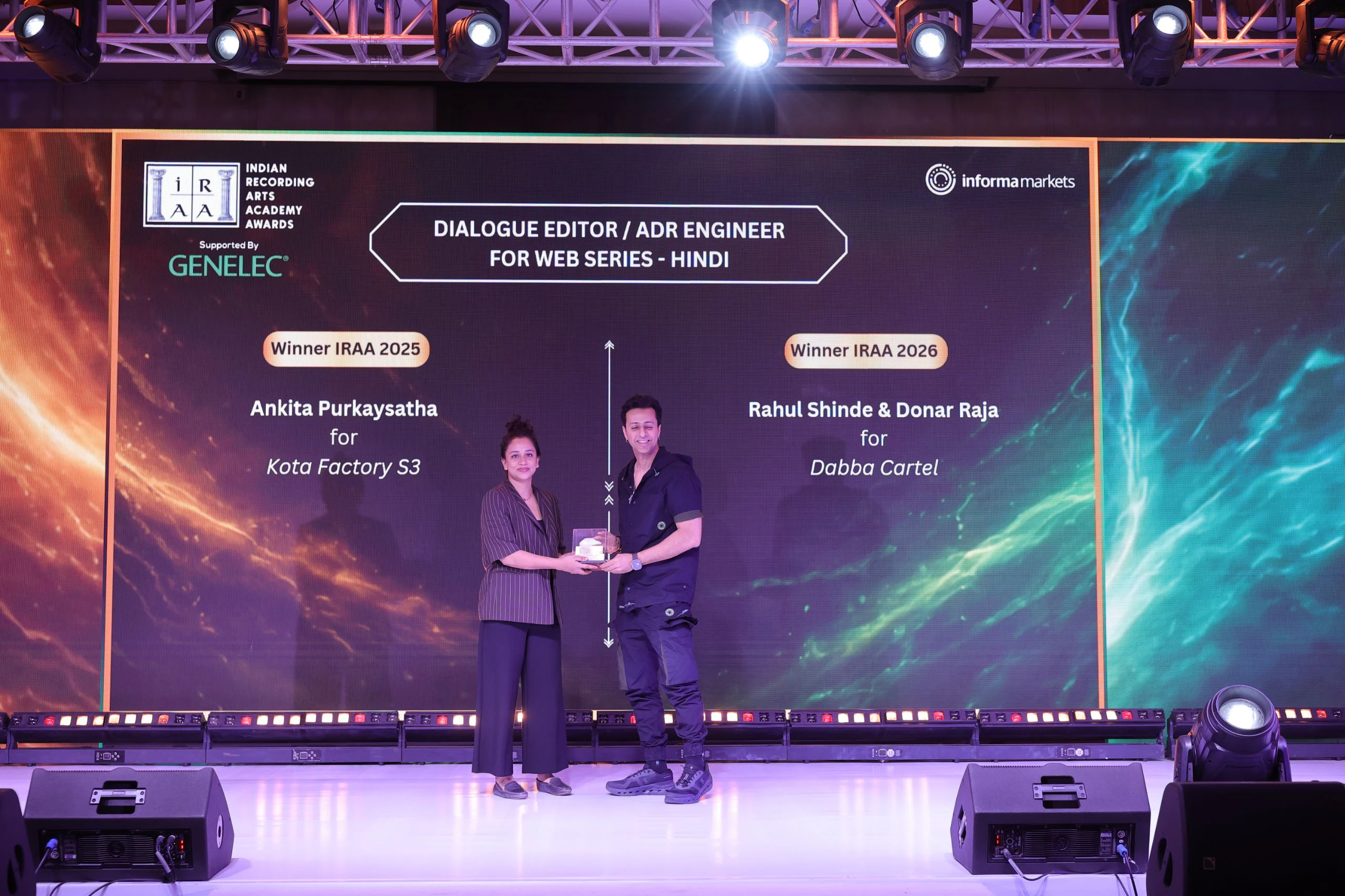 IRAA 2025 - Ankita Purkaysatha won the award for Dialogue Editor / ADR Engineer for Web Series – Hindi