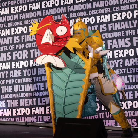 A Gyarados knight with a Magikarp sheild