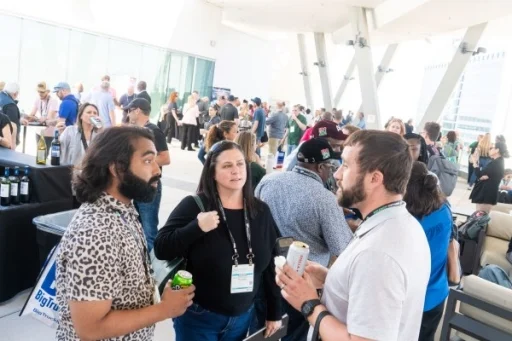 Group having drinks at the public sector reception