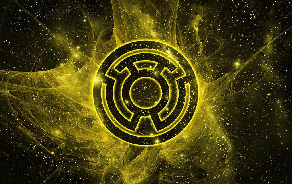 The Green Lantern logo featuring the Yellow Lantern