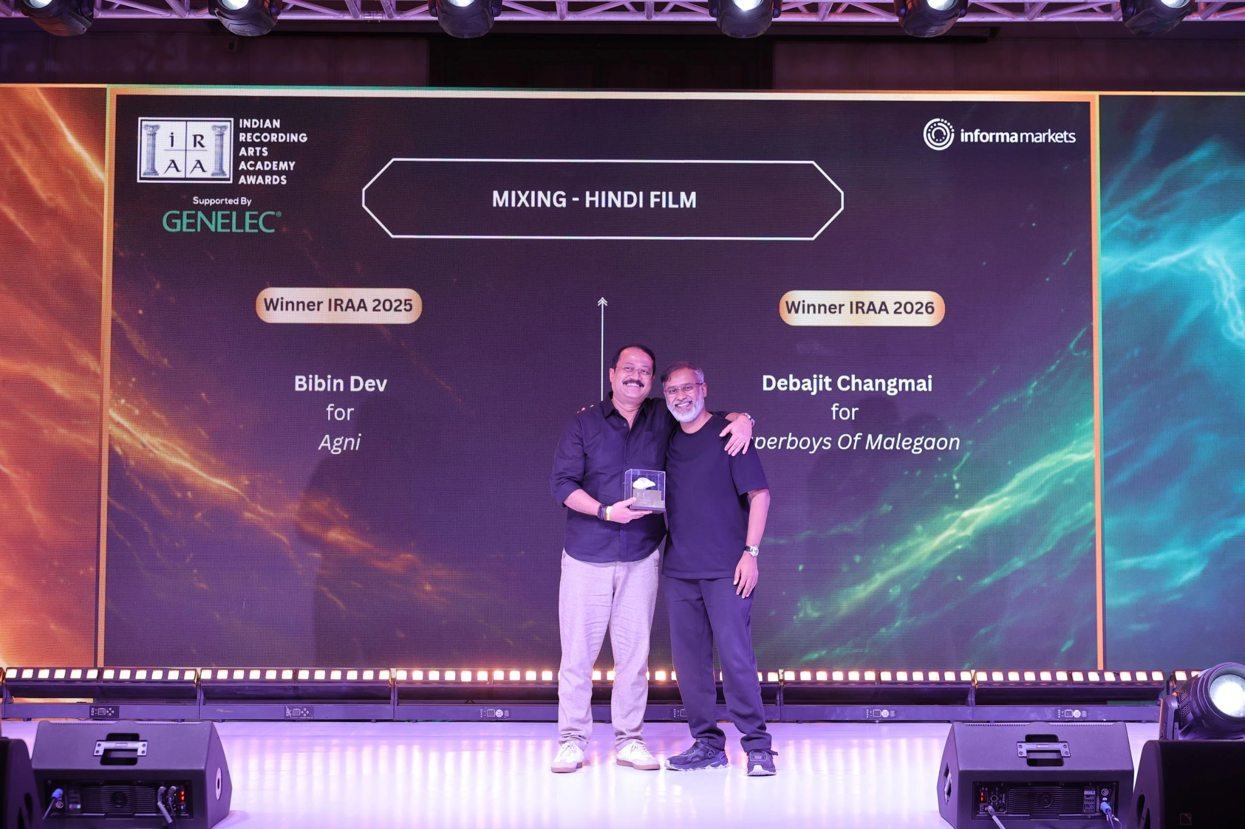 IRAA 2026 - Debajit Changmai won the award for Mixing – Hindi Film