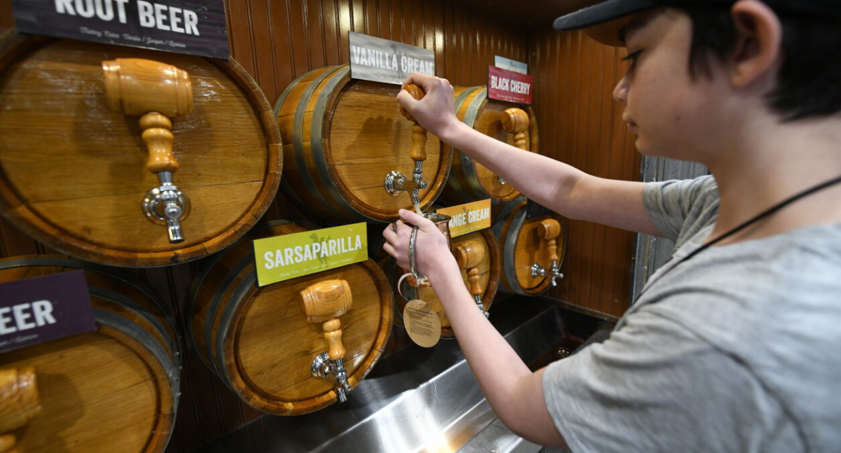A fan pours themselves a vanilla cream at Wild Bill's. Their selection also includes Root beer, black cherry, sarsaparilla and orange cream