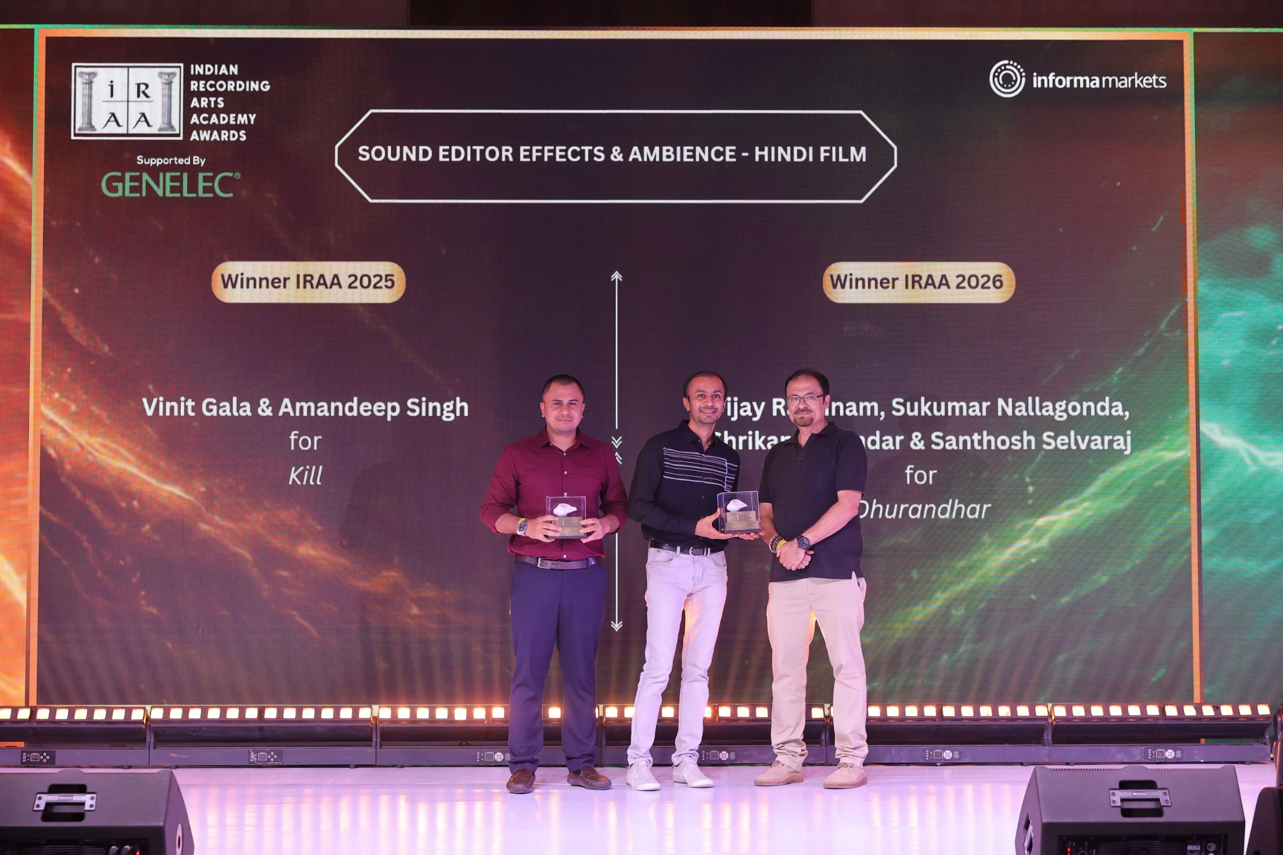 IRAA 2025 - Vinit Gala and Amandeep Singh won the award for Sound Editor Effects & Ambience – Hindi Film