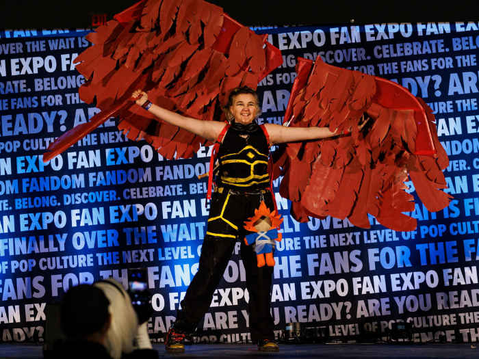 Cosplayer was Hawks from My Hero Academia