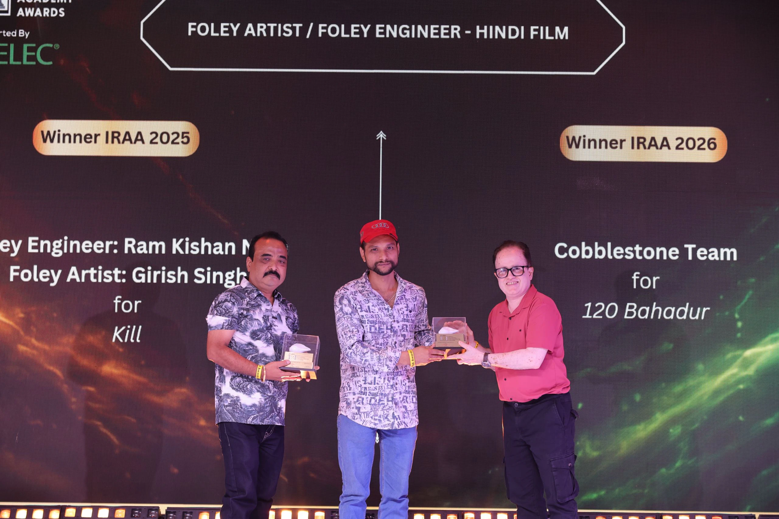 IRAA 2025 - Ram Kishan Nath & Girish Singh received the award for Foley Artist / Foley Engineer – Hindi Film