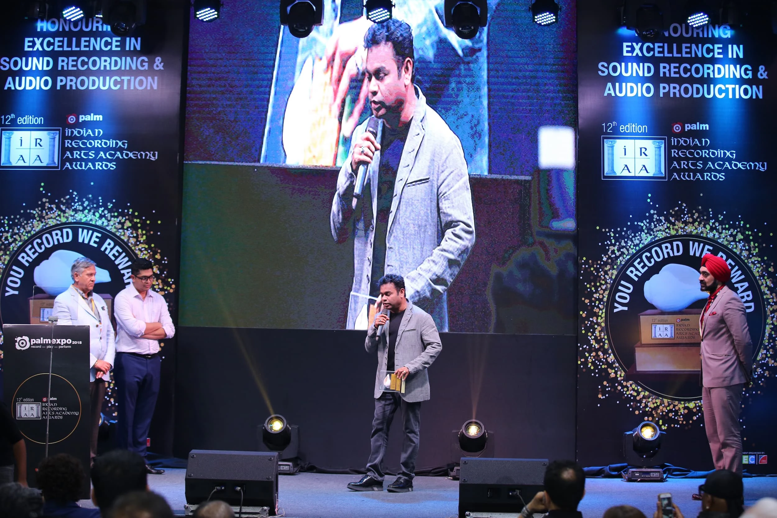 A.R Rahman Collects the award on behalf of Late Viji Manuel