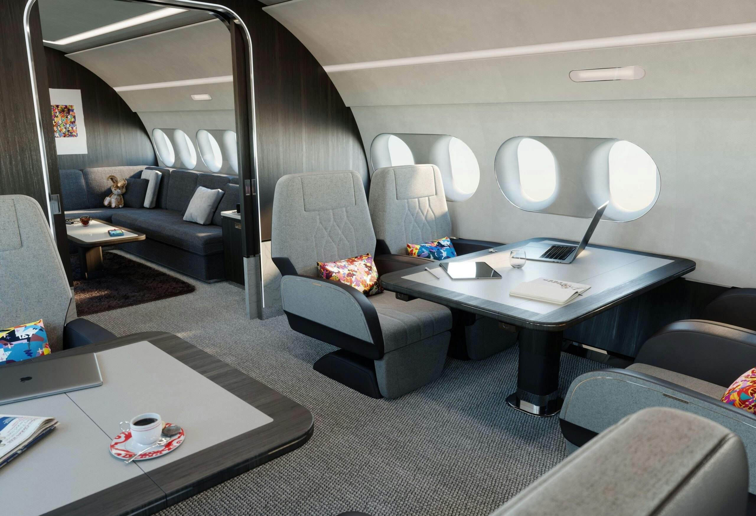 Cross section large private jet