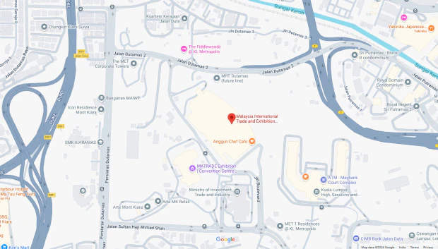 Map to reach WHX Kuala Lumpur