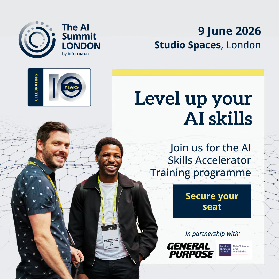An advert for AI training run by The AI Summit London