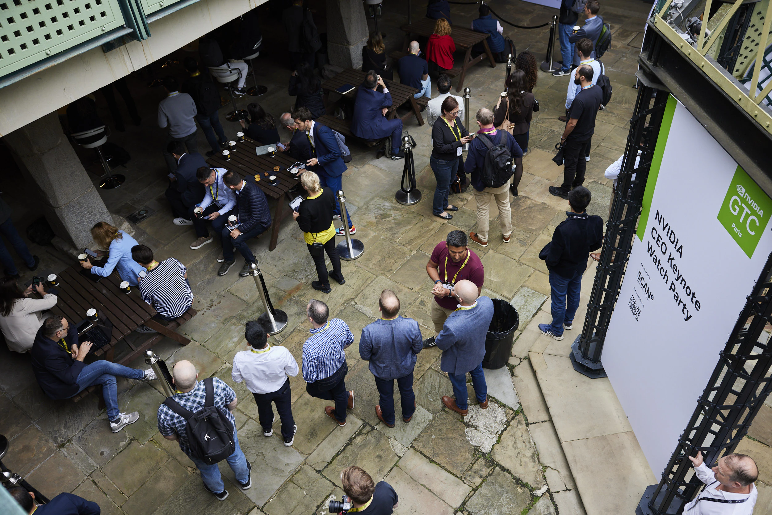 Attendees enjoy experiencing AI along a trail at The AI Summit London