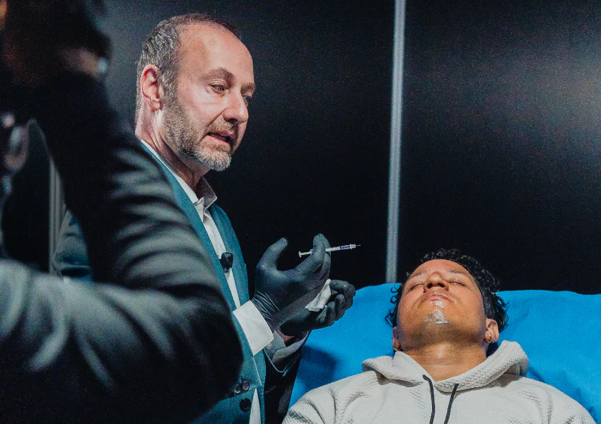 Dr. Alexander Rivkin performing a live demonstration