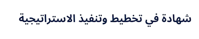 Certificate in Planning & Executing Strategy (Arabic)