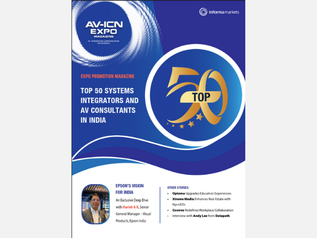 AV-ICN Expo 2025 promotional magazine cover featuring show review and exhibition floor image.