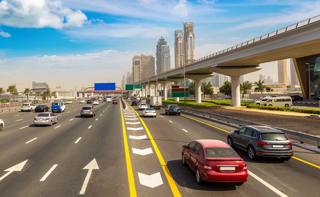 cars driving on highway