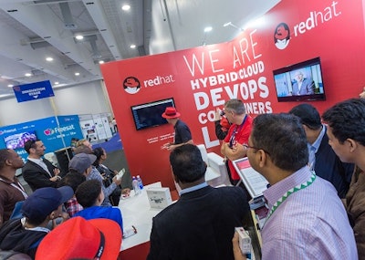 Delegates visiting a stand in the Technology Arena