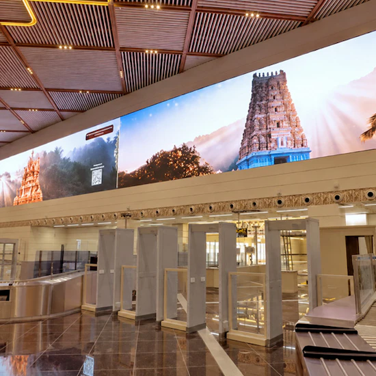 Unilumin Created India’s Largest Airport LED Canvas at Andhra Pradesh Airport
