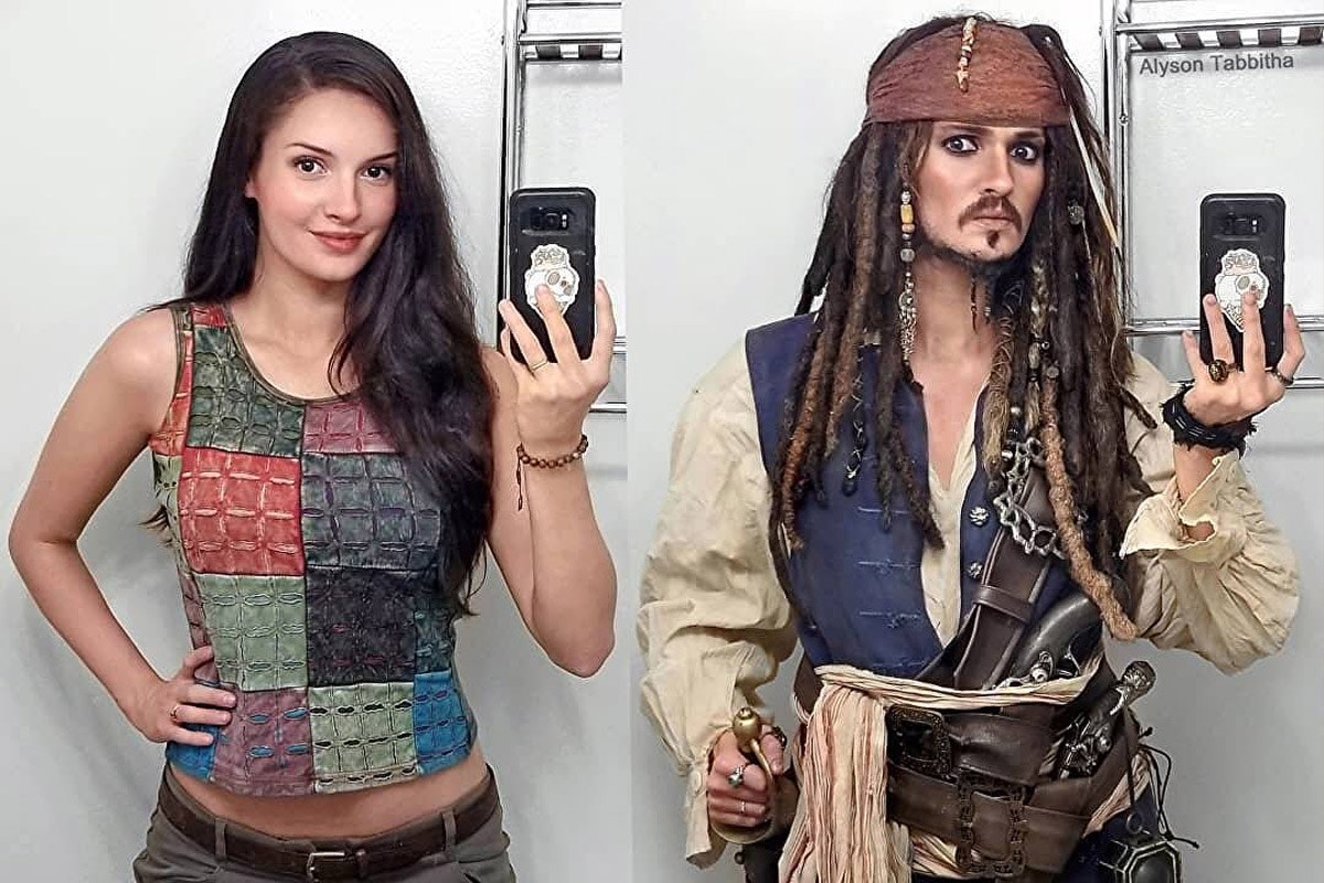 Alyson Tabbitha in her very realistic looking Jack Sparrow cosplay
