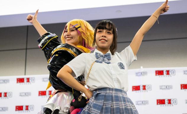 A fan poses in Vegeta from Dragonball Z cosplay