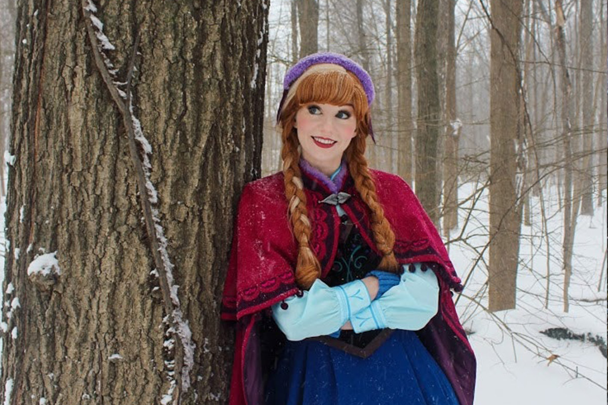 Thera dressed as Anna from Frozen