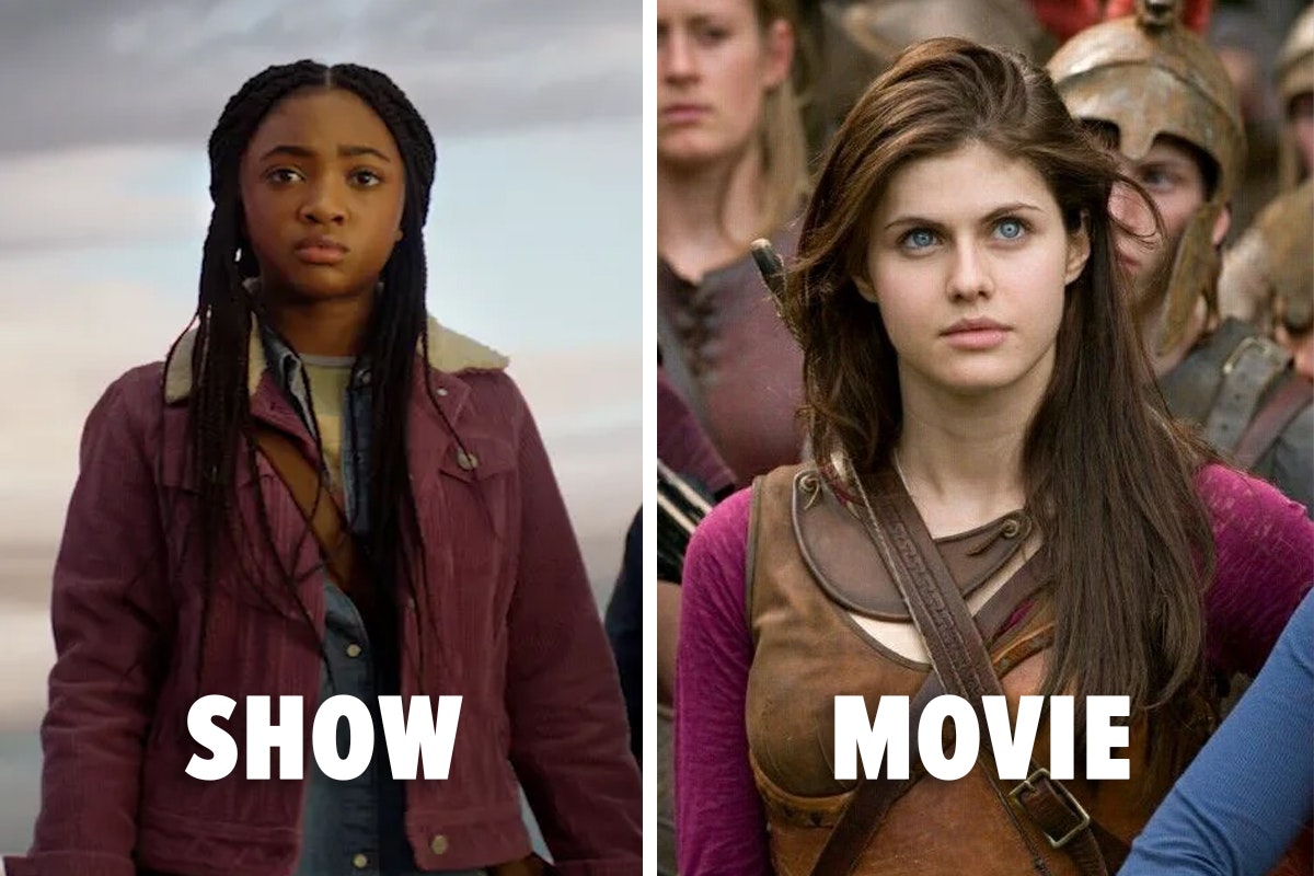 Two images. Left is Annabeth in the new show, right is Annabeth in the movies.