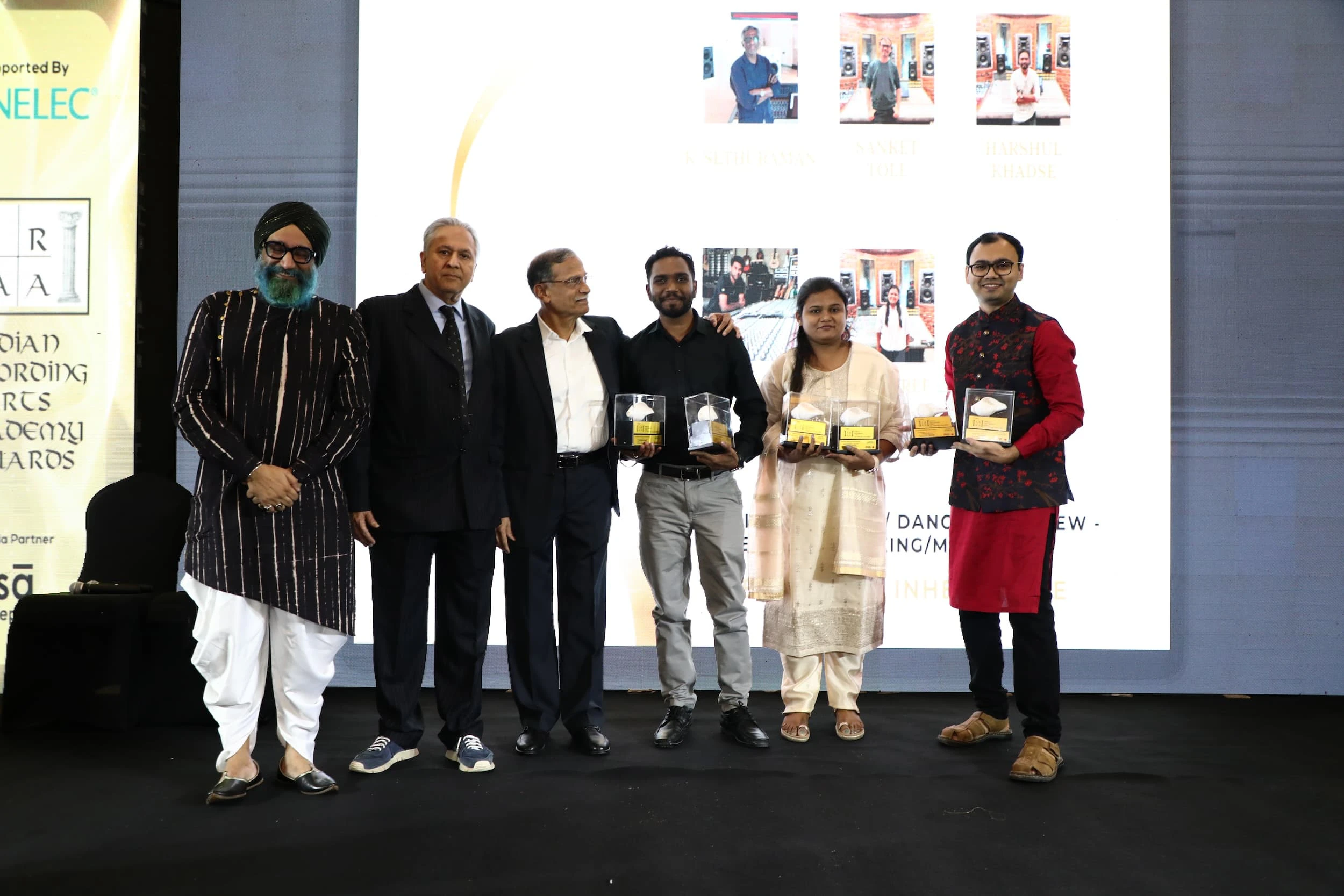 Anushree Manjrekar, Sanket Tole, K. Sethuraman won the Recording Mixing Mastering -Traditional Folk Dance Music award
