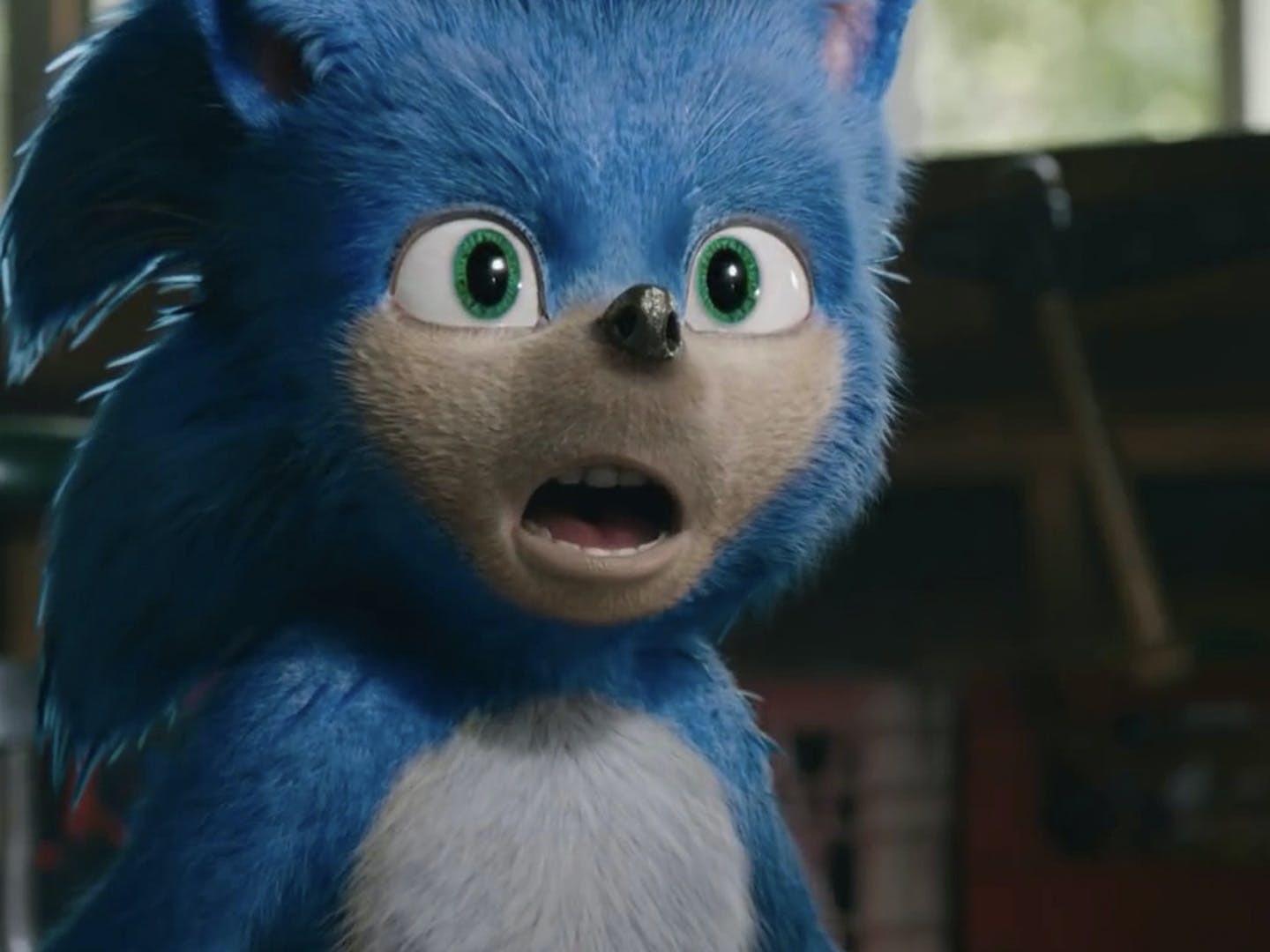 The original Sonic 3D design looking scared