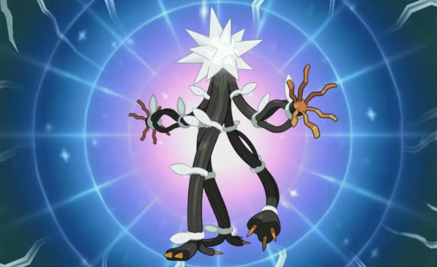 Xurkitree poses, it's arms flared out to either side.
