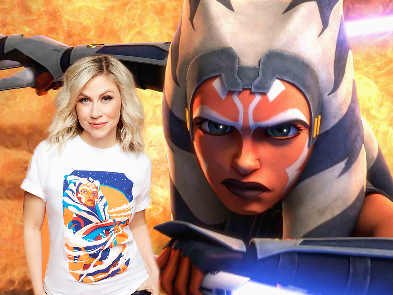 An image of Ashley Eckstein & Ahsoka Tano