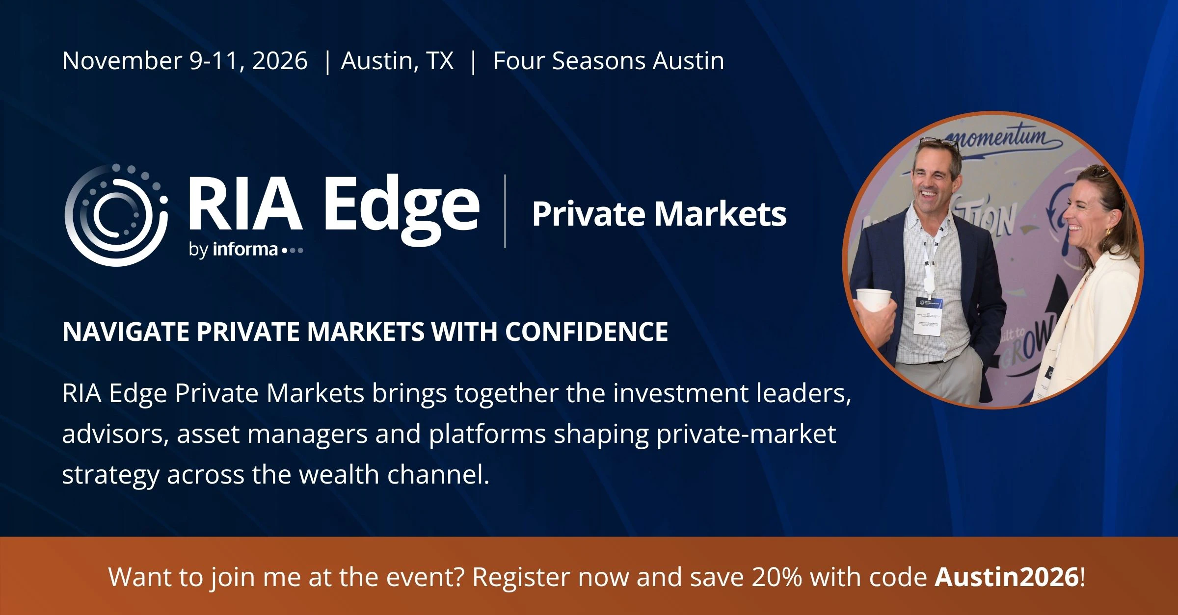 Attendee social card for RIA Edge Private Markets