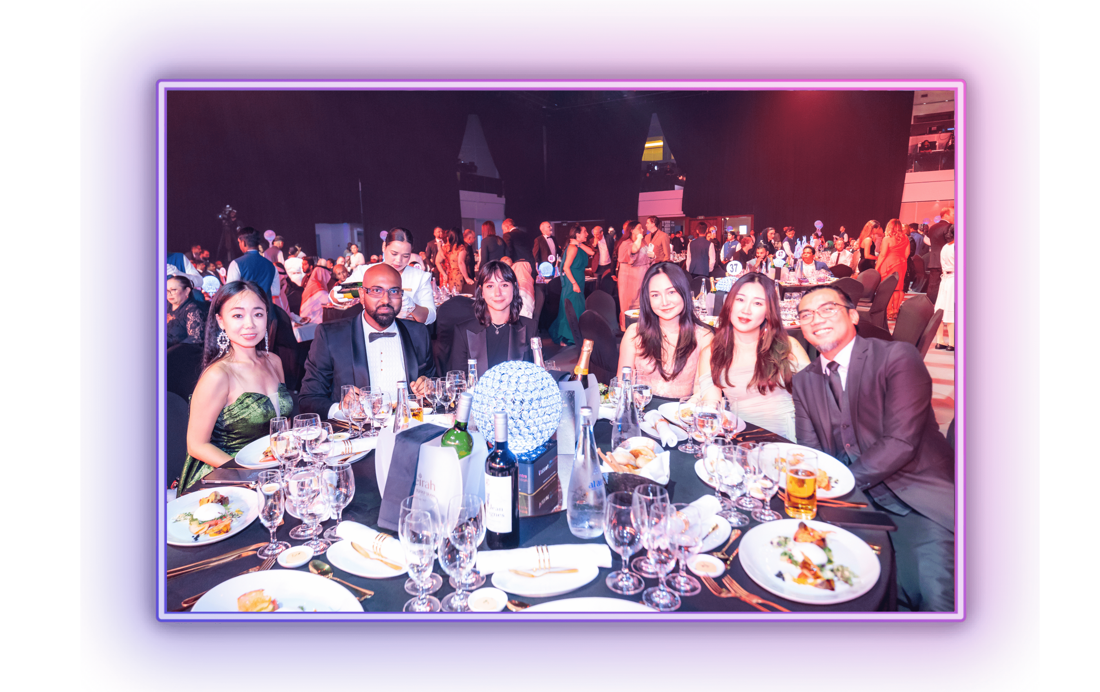 Guests celebrating during the Middle East Event Awards gala at MEES, honouring excellence in marketing and production.