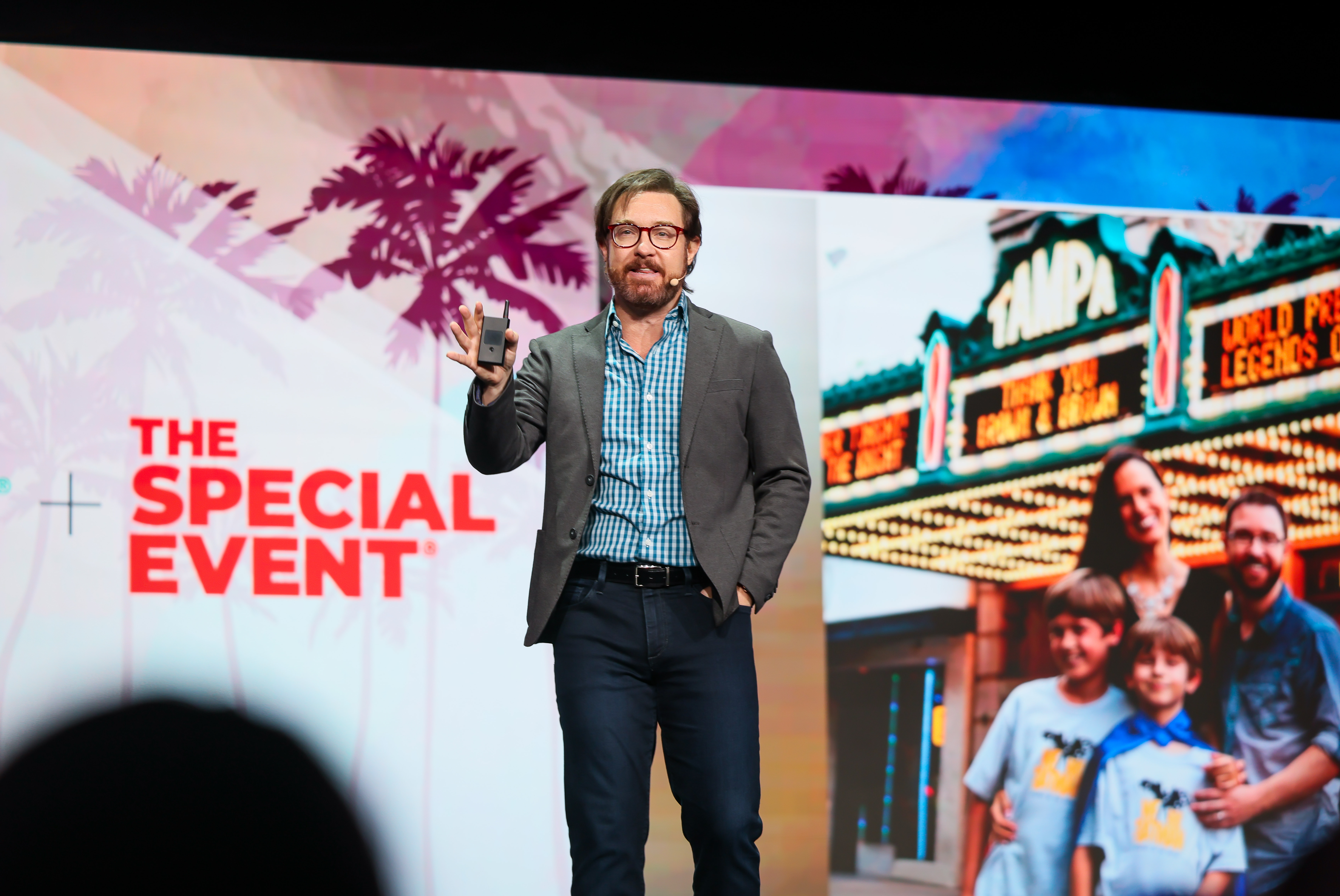 A speaker engaging with the audience