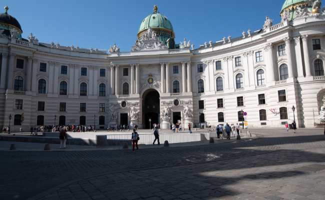 Exterior of the Hofburg in Vienna, Austria
