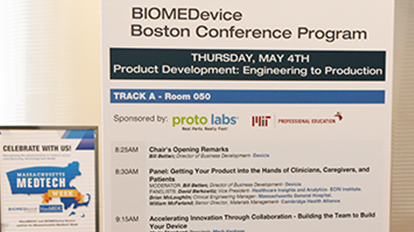 Poster sign with conference program