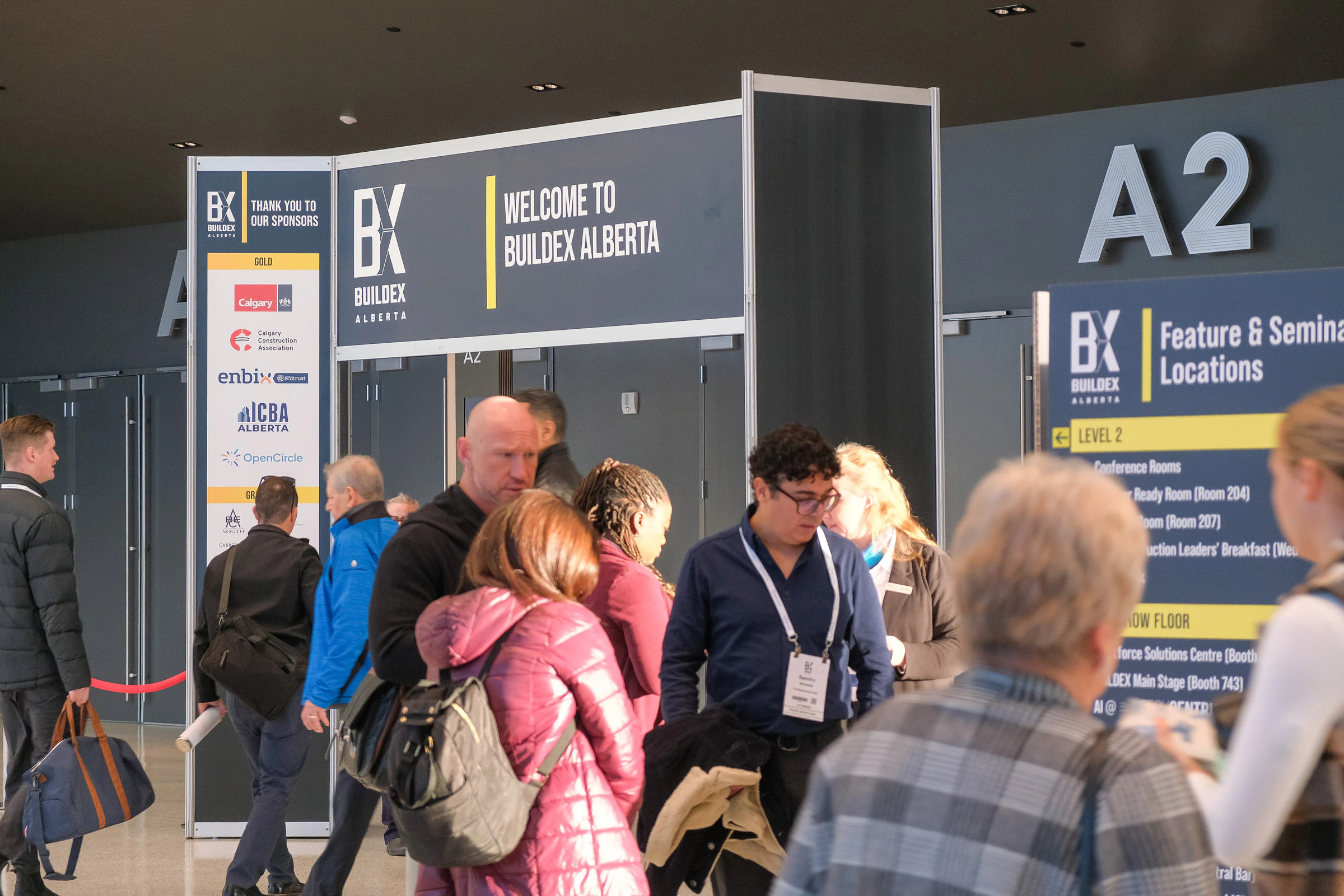 Attendees entering the BUILDEX Alberta trade show floor