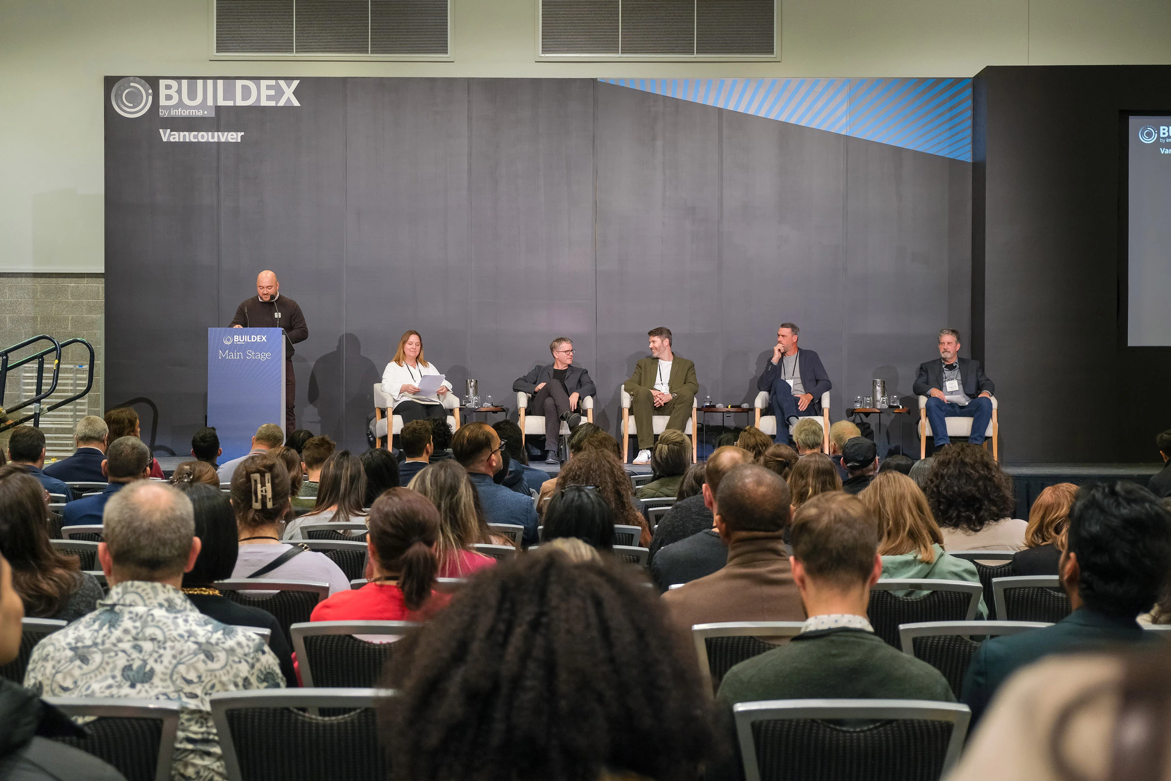 Attendees participating at BUILDEX Vancouver Main Stage panel