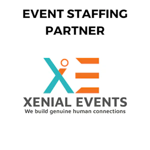 Xenial Events logo – Event Staffing Partner at MEES 2026, supplying experienced event staff and hospitality services