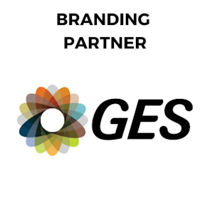 GES logo – Branding Partner at MEES 2025, offering signage, creative branding, and immersive visual identity for the event