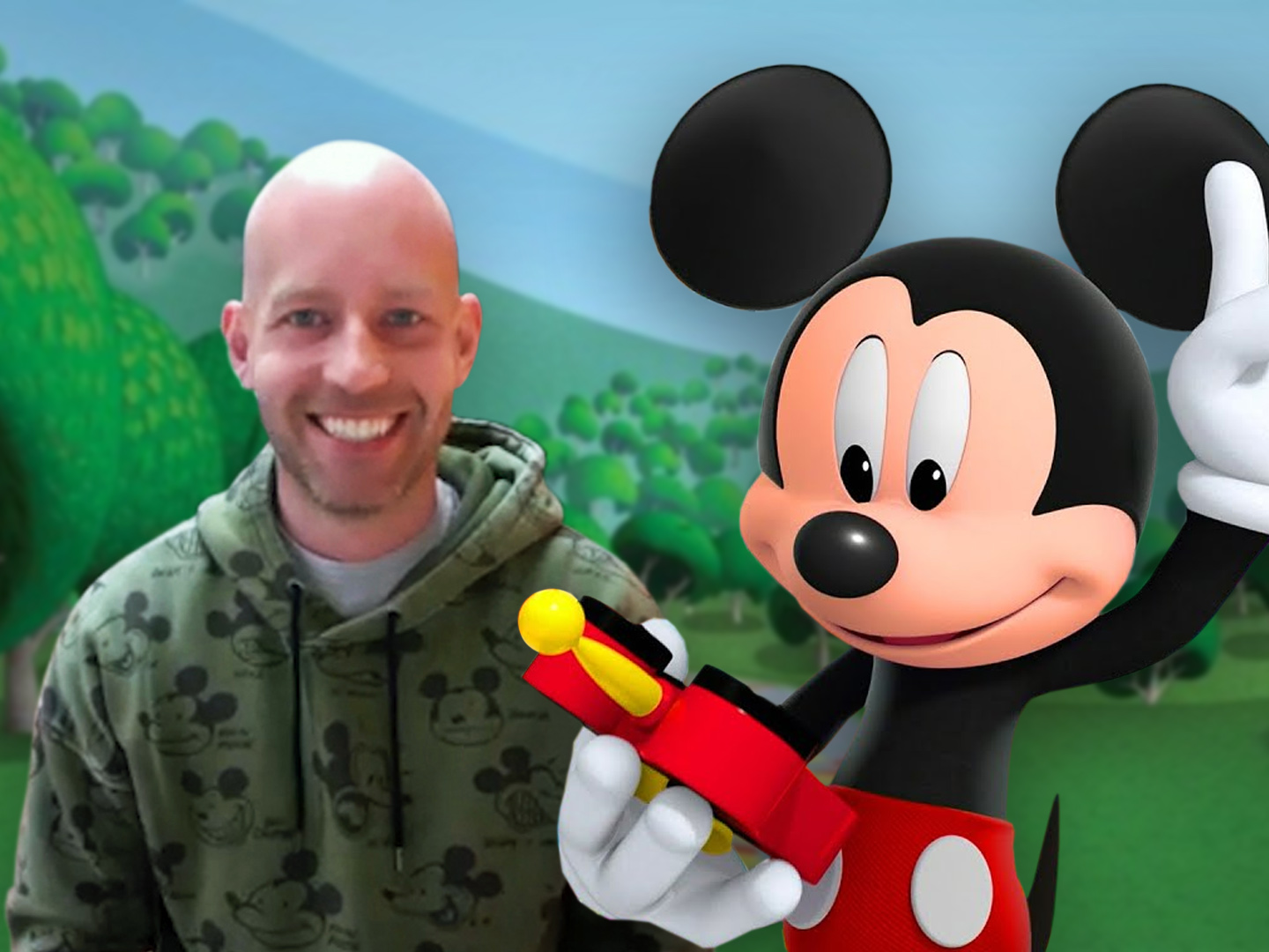 An image of Bret Iwan & Mickey Mouse