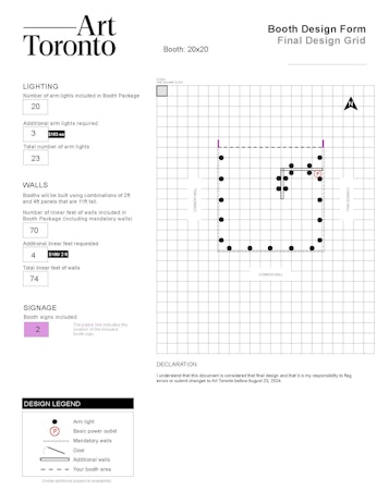 This is an example of a digitally-drawn booth design form in the finalized version