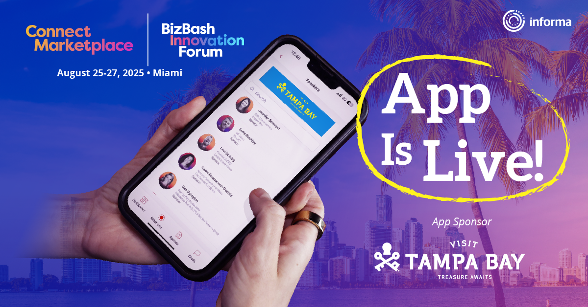 A graphic featuring a photo of a woman scrolling through the Connect Marketplace app on her phone. There is text below the photo reading "App Is Live!"