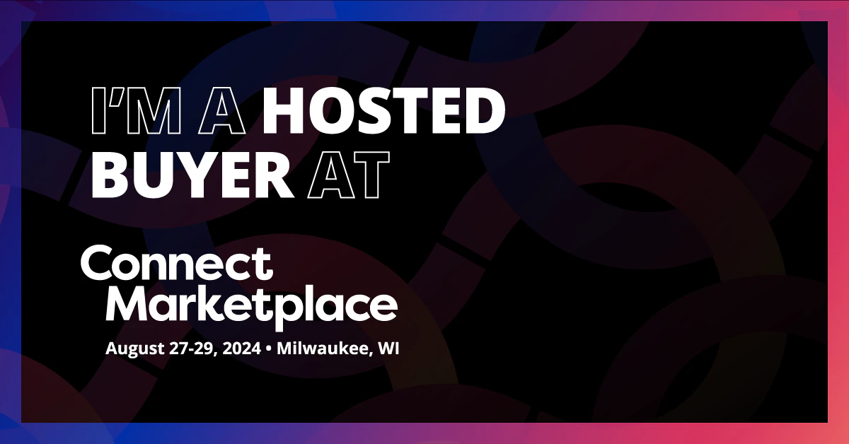 "2024 Hosted Buyer" graphic for Connect Marketplace.