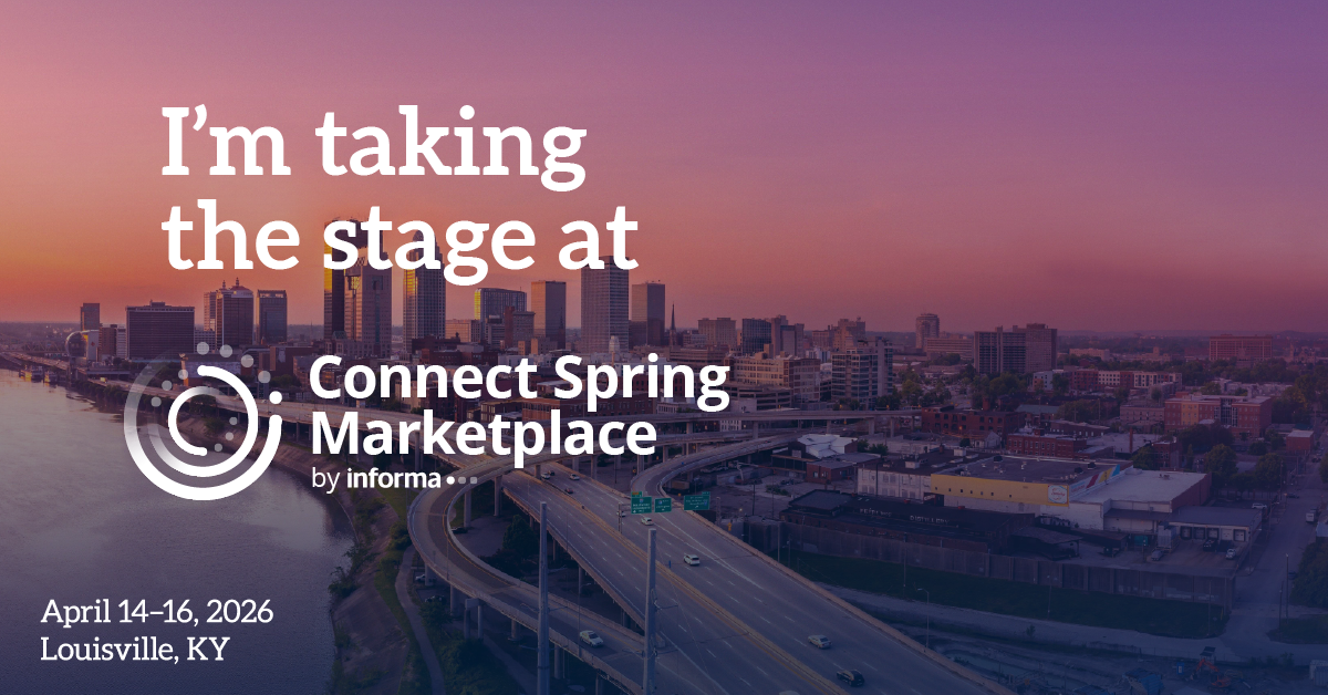 "I'm Taking the Stage at Connect Spring Marketplace" graphic for speakers.