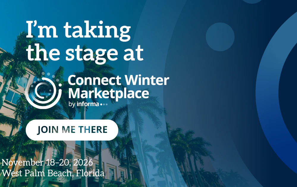 "I'm Taking the Stage at Connect Winter Marketplace" graphic for speakers.