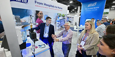 Exhibitor explaining product