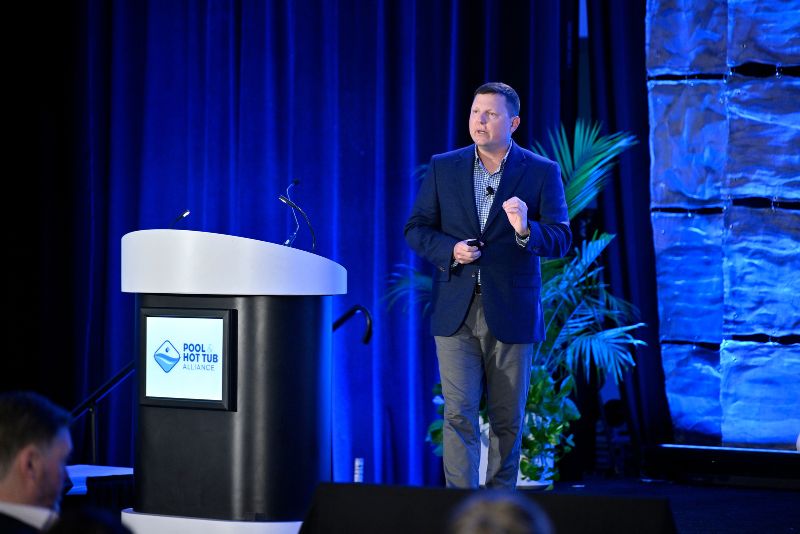 A pool industry expert from PHTA speaking at PSP Expo